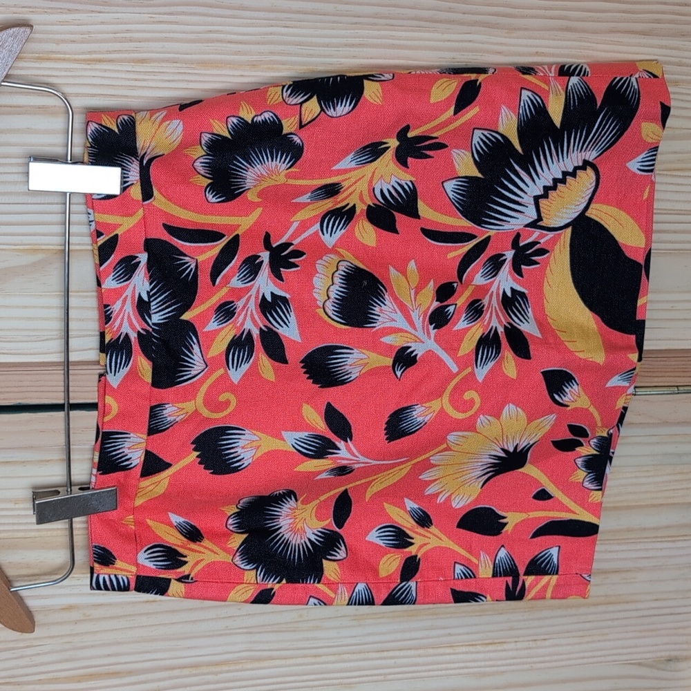 J. Crew Mini Skirt NWT Tropical Print Linen Cotton Blend Size 0 Hot Girl Summer